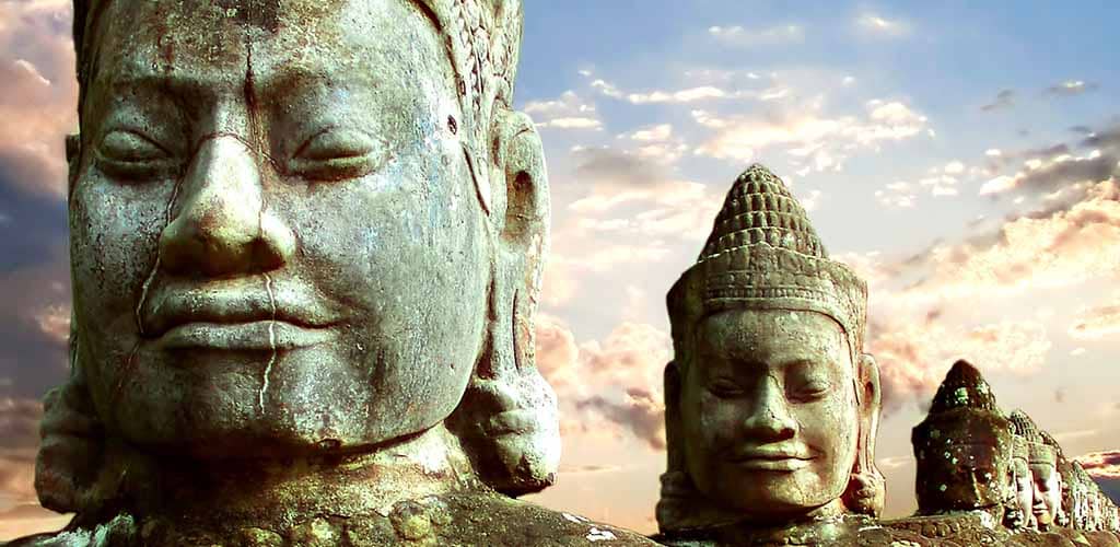 Stone guardians at Angkor Thom South Gate