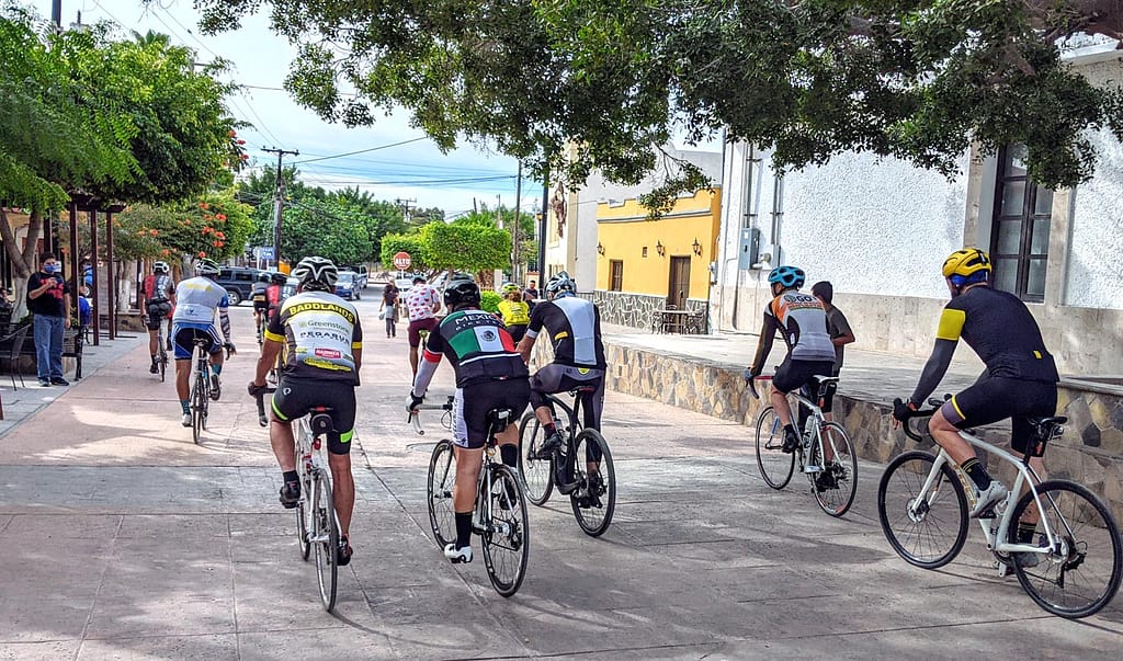 Cycling group in Loreto, Baja California