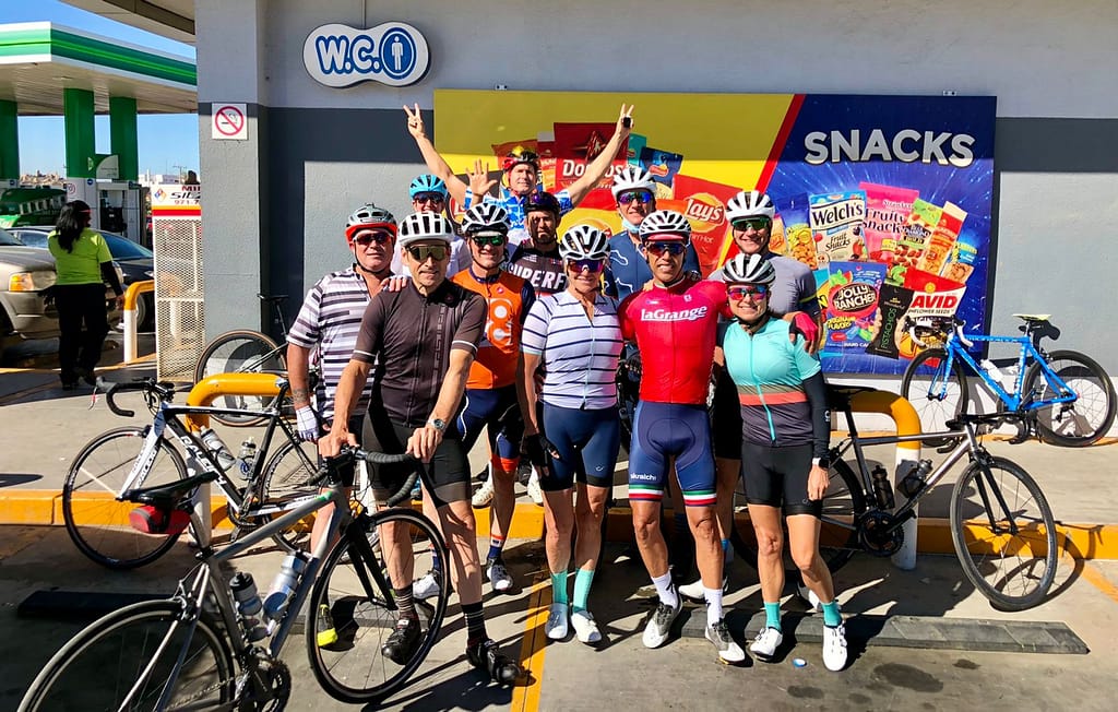 Cycling group in Tecate, Baja Califoirnia